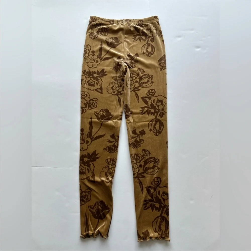 Joyfolie Myla Ochre Floral Velvet Legging Mia Joy